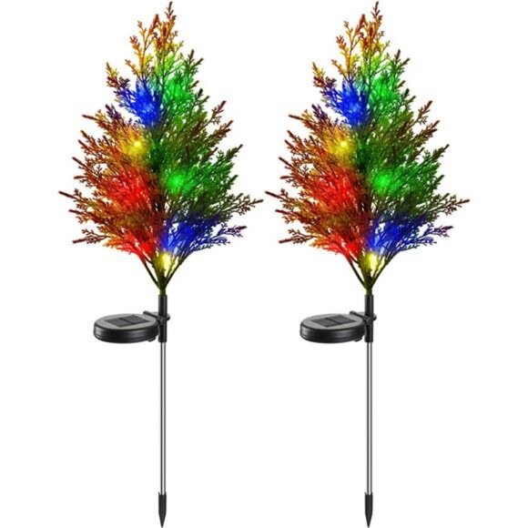 Solar Christmas Tree Lights Garden Waterproof, Yard Decor / Stake Decor Lights - Picture 1 of 8